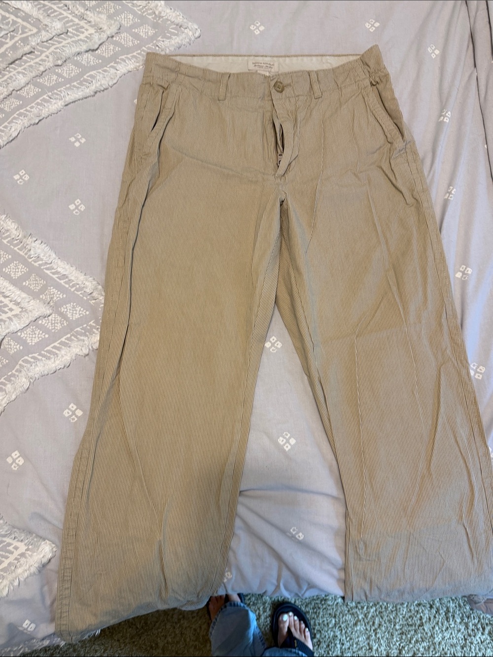 Banana Republic Tan Wide-Leg Chinos